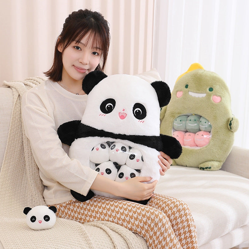 Cuddly Plushie Collection: Koala, Dino, Bunny, and Panda Friends in a Bag!