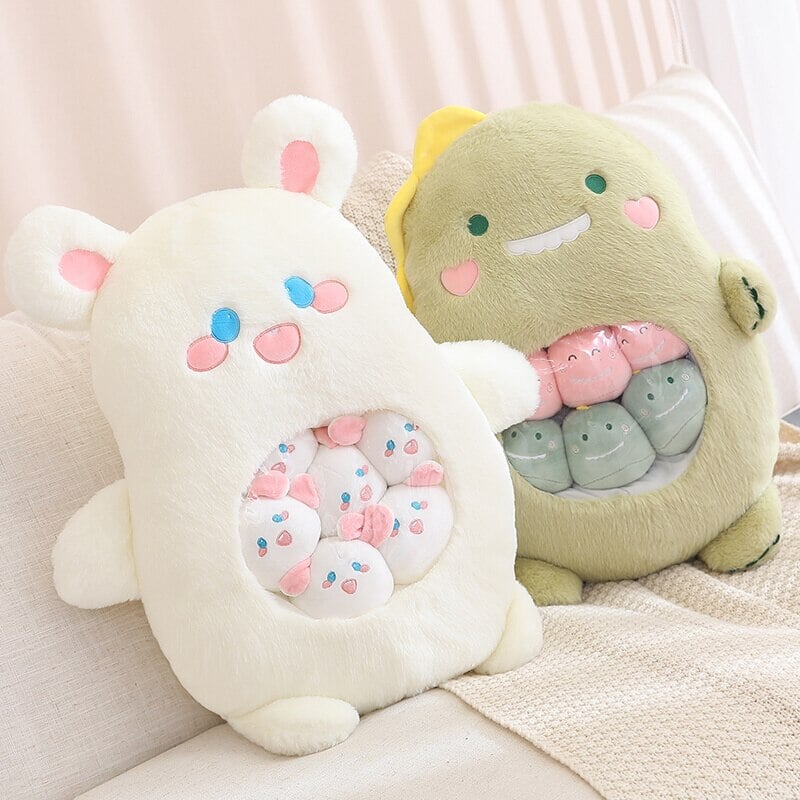 Adorable Plushie Collection: Koala, Dino, Bunny & Panda Friends in a Fun Bag!
