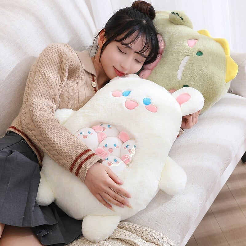 Cuddly Plushie Collection: Koala, Dino, Bunny, and Panda Friends in a Bag!