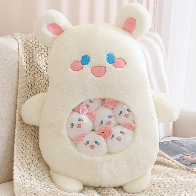 Cuddly Plushie Collection: Koala, Dino, Bunny, and Panda Friends in a Bag!