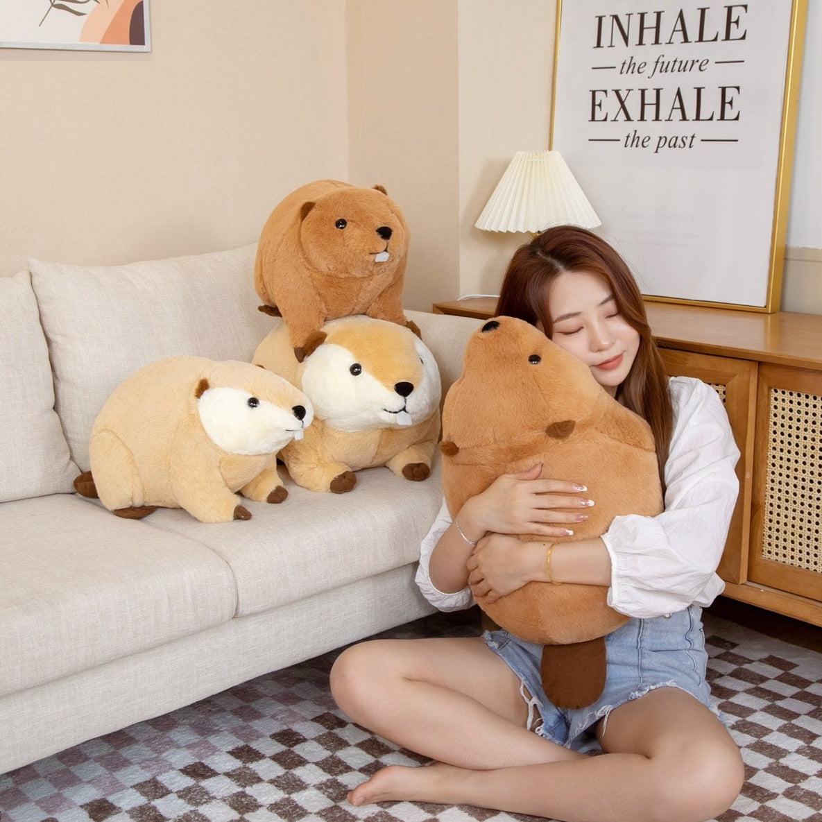 Cuddly Billy & Willy the Adorable Fluffy Brown Beaver Plush Toy