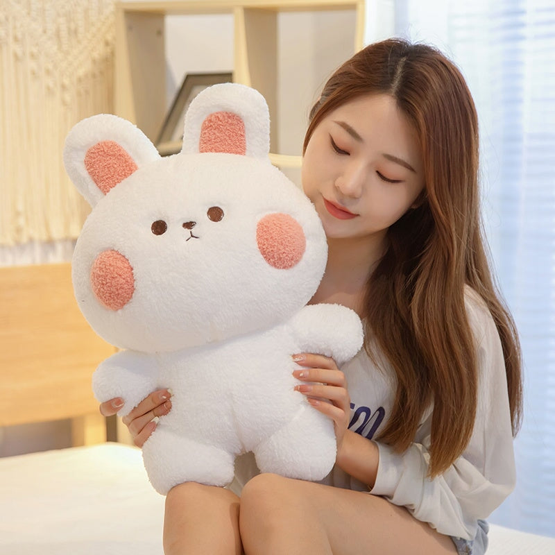 Adorable Blushing Frog and Rabbit Plush Pals