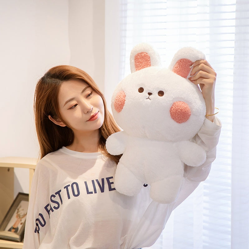 Adorable Blushing Frog and Rabbit Plush Pals