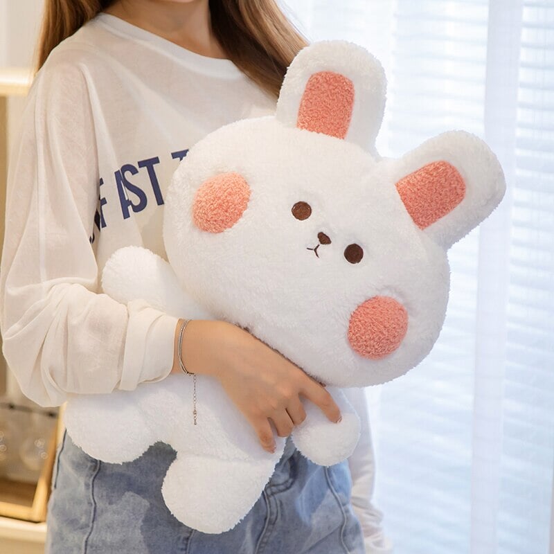 Adorable Blushing Frog and Rabbit Plush Pals