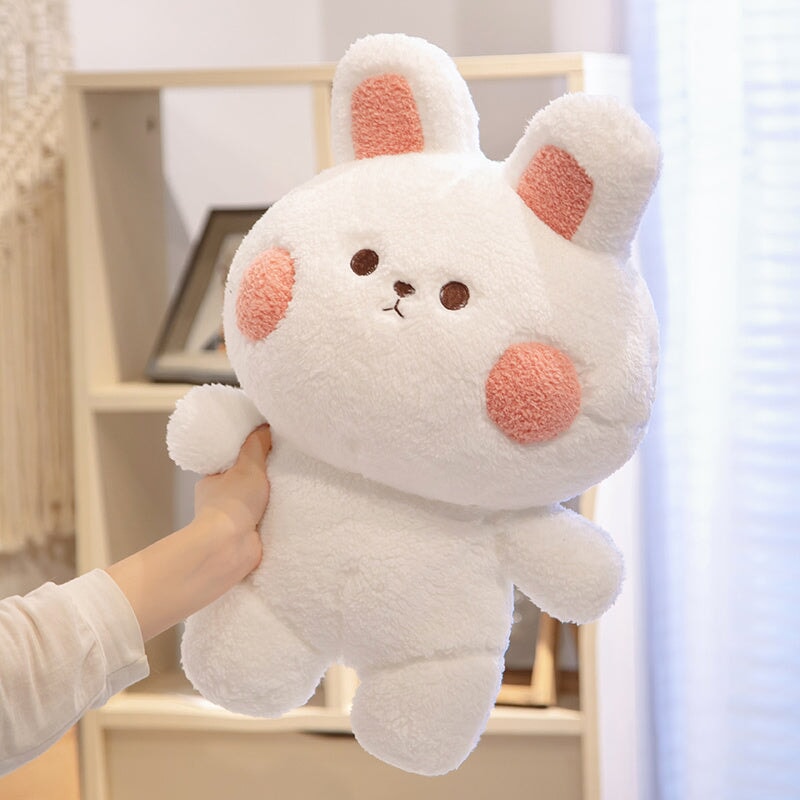 Adorable Blushing Frog and Rabbit Plush Pals