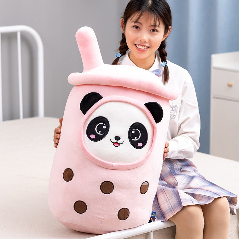 Adorable Bubble Tea Panda Family Plush Collection
