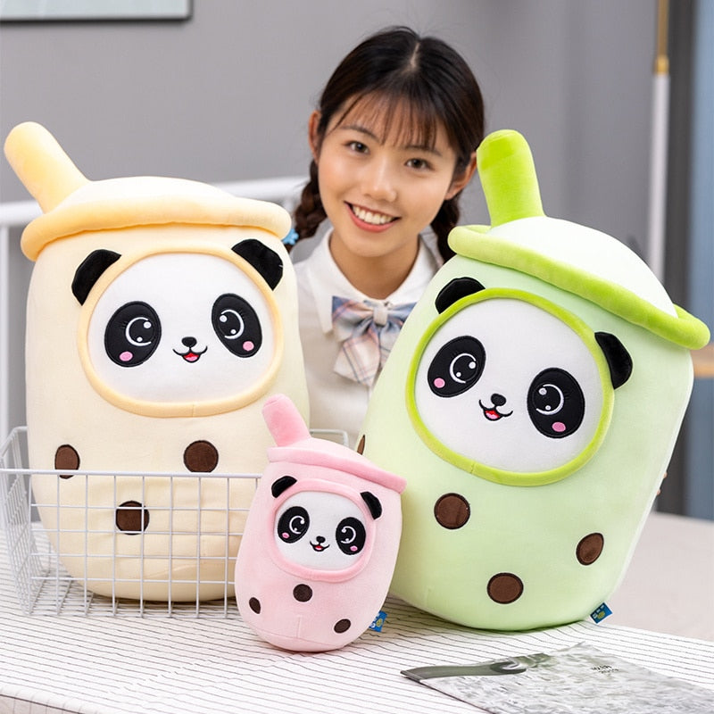 Adorable Bubble Tea Panda Family Plush Collection
