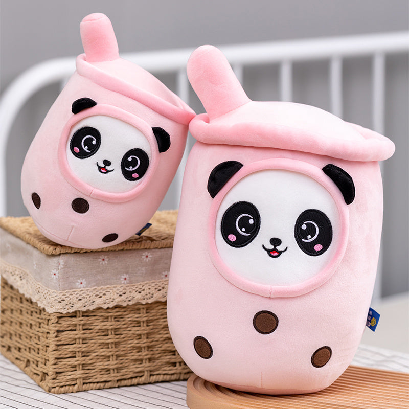Adorable Bubble Tea Panda Family Plush Collection