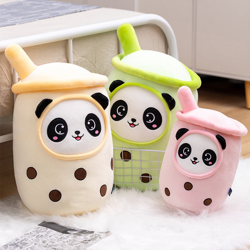 Adorable Bubble Tea Panda Family Plush Collection