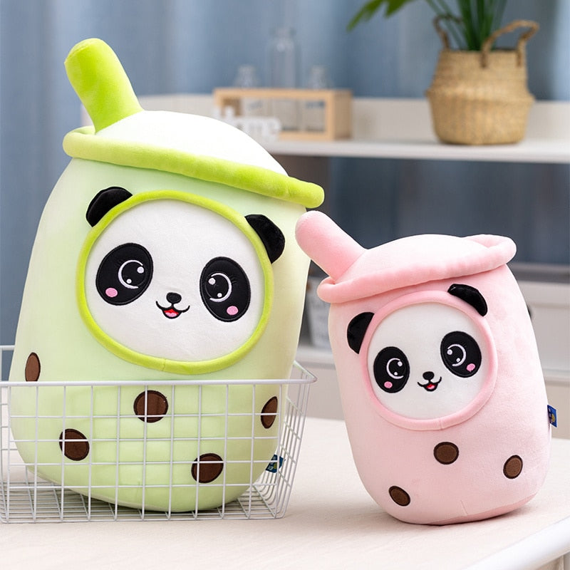 Adorable Bubble Tea Panda Family Plush Collection
