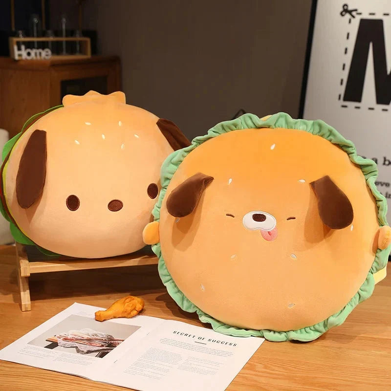 Adorable Capybara and Dog Hamburger Plush Pillow – Perfect for Cozy Comfort!