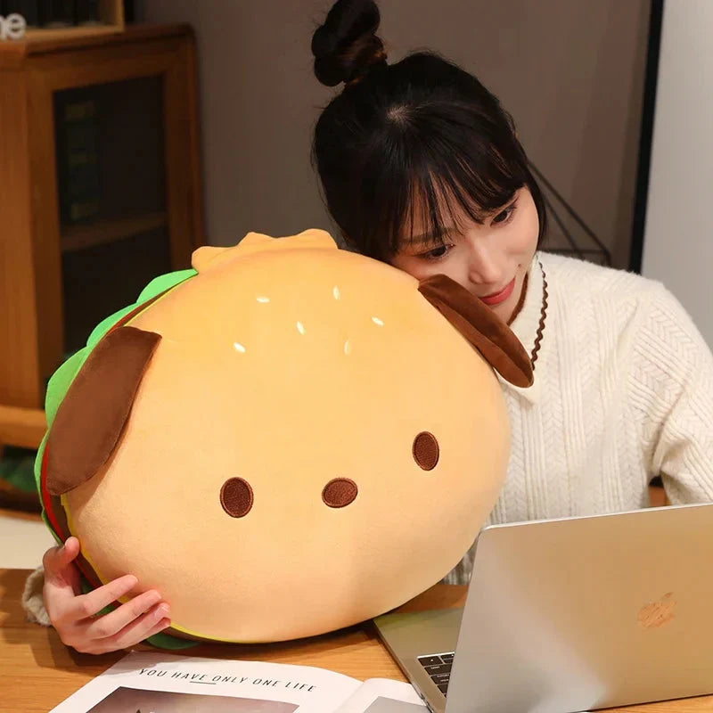 Adorable Capybara and Dog Hamburger Plush Pillow – Perfect for Cozy Comfort!