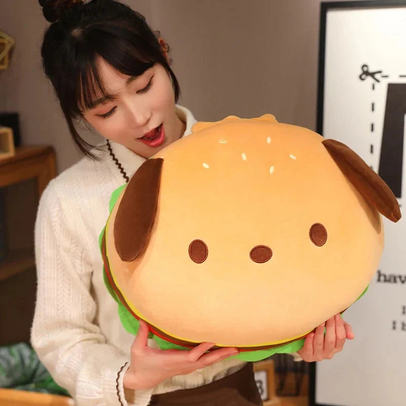 Adorable Capybara and Dog Hamburger Plush Pillow – Perfect for Cozy Comfort!