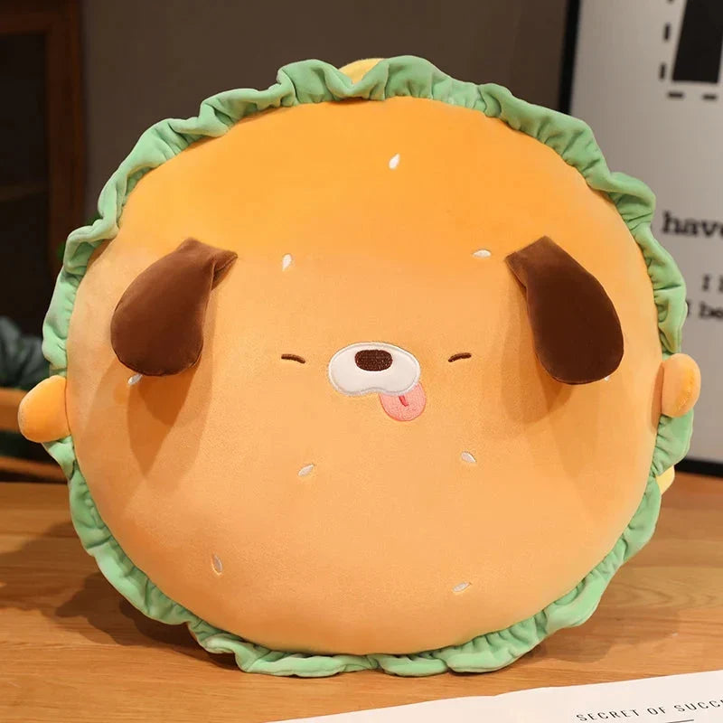 Adorable Capybara and Dog Hamburger Plush Pillow – Perfect for Cozy Comfort!