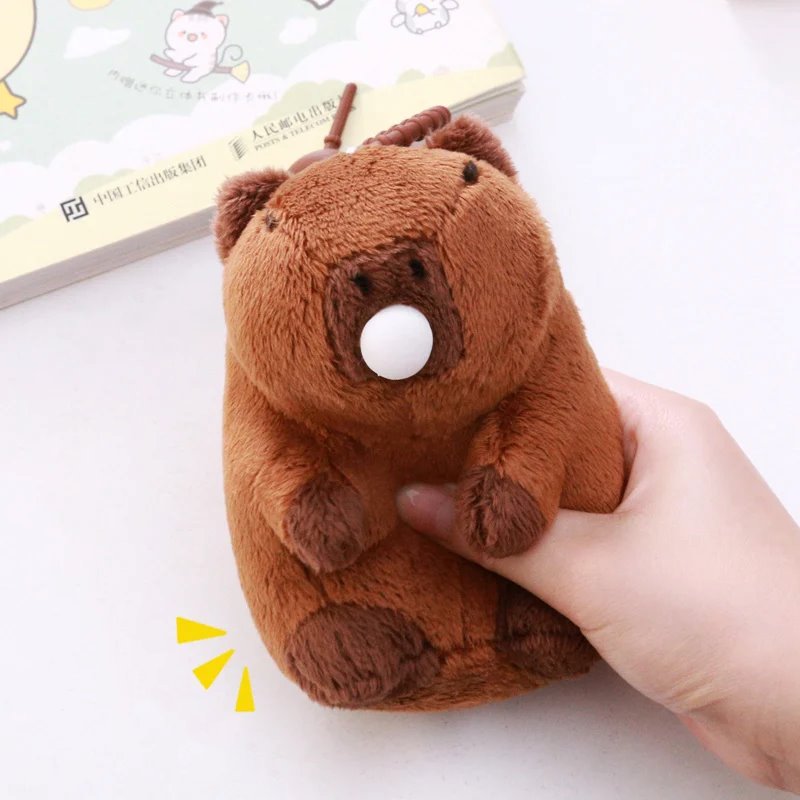 Adorable Capybara Plush Keychain Pendant