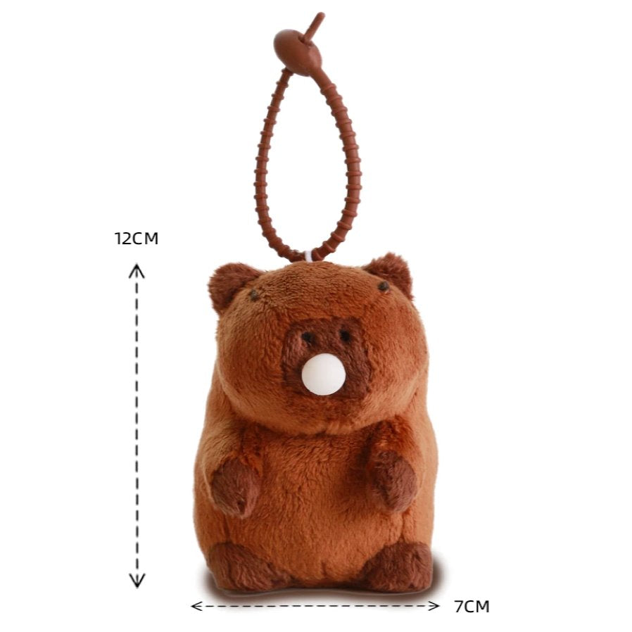 Adorable Capybara Plush Keychain Pendant