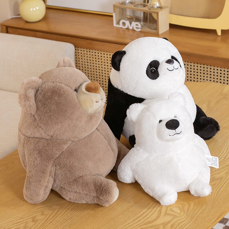 Adorable Chonky Plushies: Fat Bear Panda and Polar Bear Collection