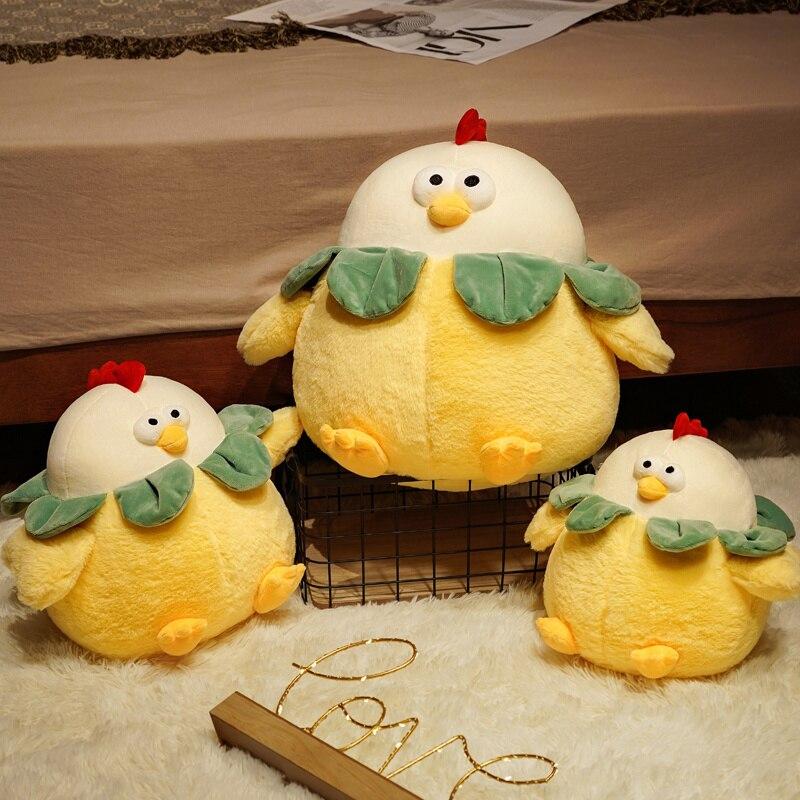 Adorably Plump Round Chicken Plush Toy