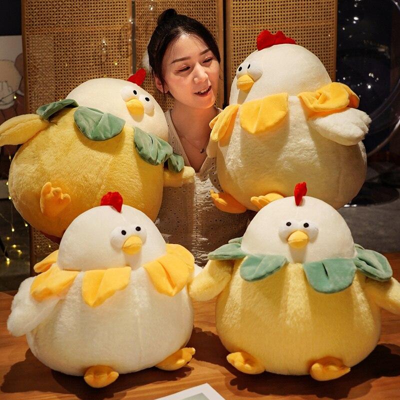 Adorably Plump Round Chicken Plush Toy