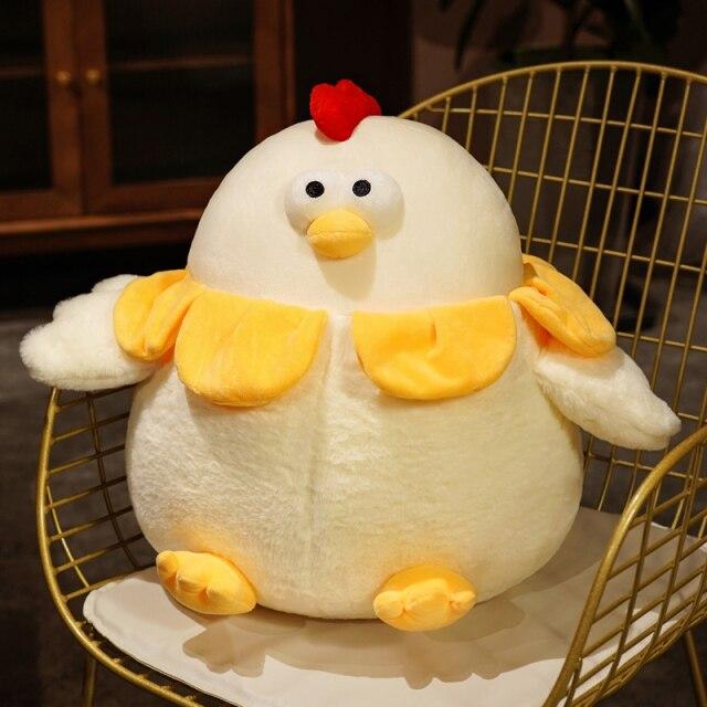 Adorably Plump Round Chicken Plush Toy