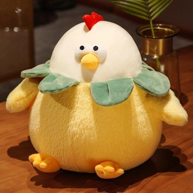 Adorably Plump Round Chicken Plush Toy