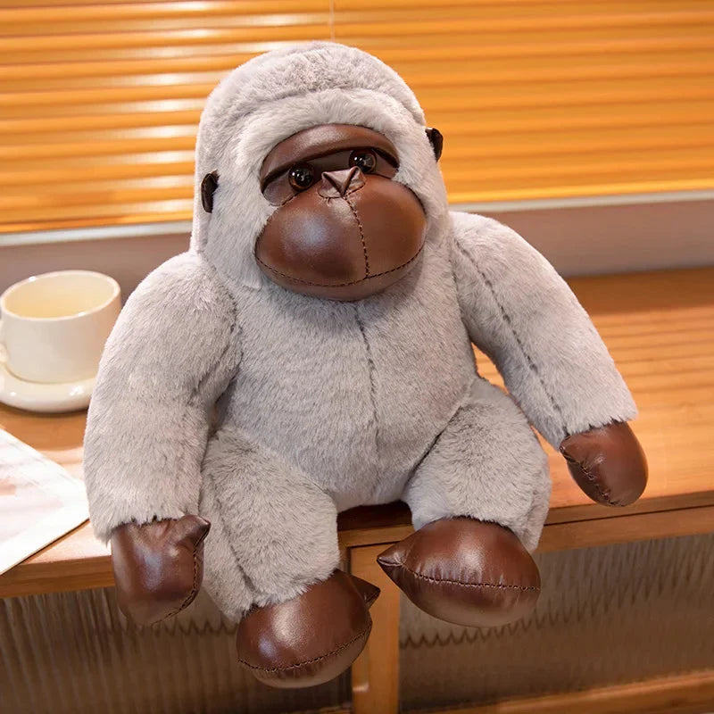 Adorable Chunky Black & Silver Gorilla Ape Plush Toys