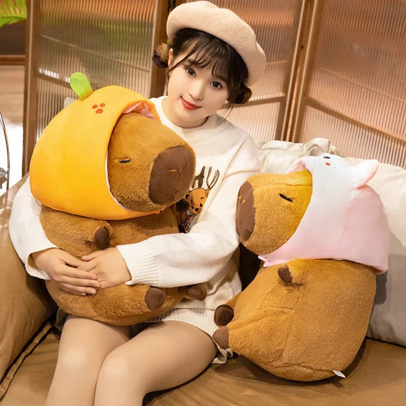 Adorable Chunky Capybara Plush Toy with Cute Hat