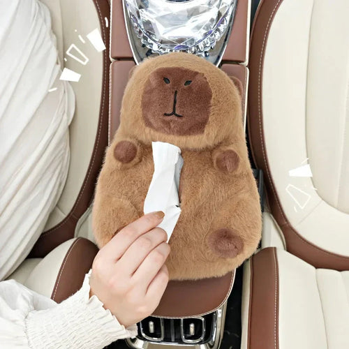 Adorable Capybara Plush Tissue Box Cover for a Cozy Touch