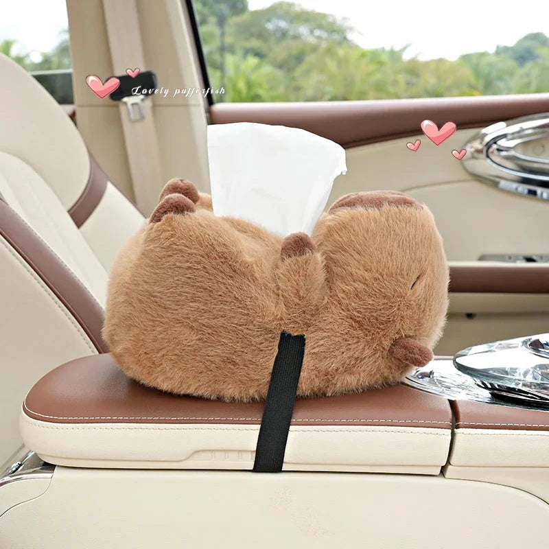 Adorable Capybara Plush Tissue Box Cover for a Cozy Touch