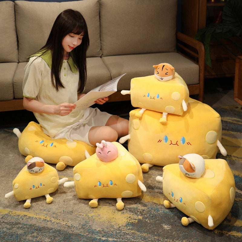 Adorable Cheese Block Plush Toy
