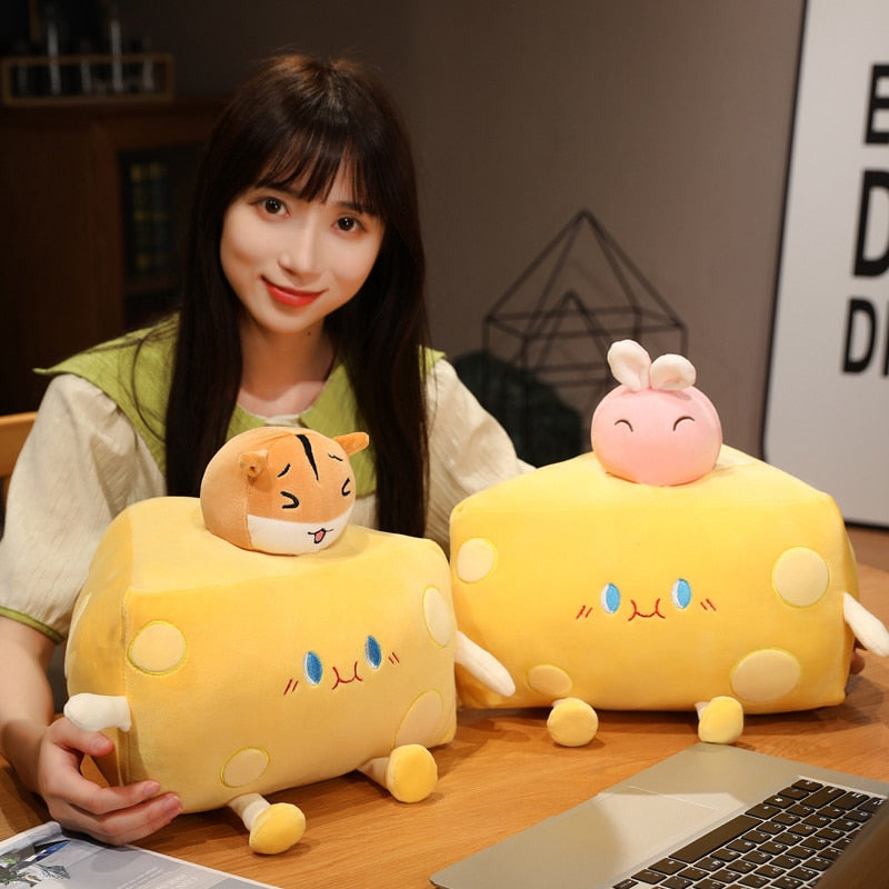 Adorable Cheese Block Plush Toy