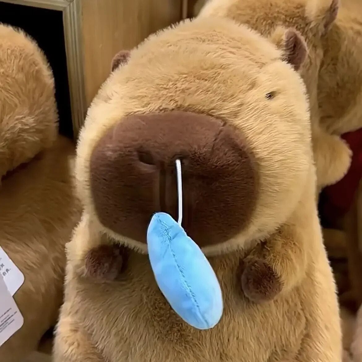 Adorable Capybara Plushie with a Playful Runny Nose