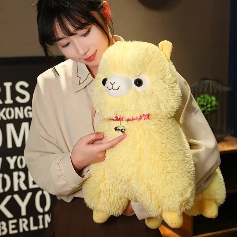 Adorable Fluffy Alpaca and Llama Plush Toys with Charming Bells
