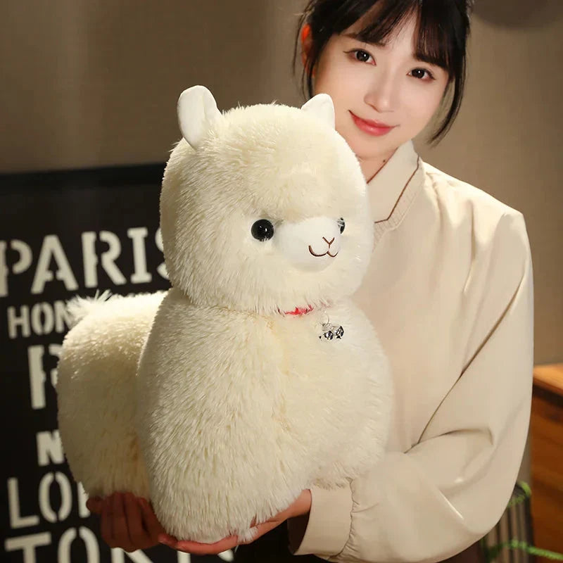 Adorable Fluffy Alpaca and Llama Plush Toys with Charming Bells