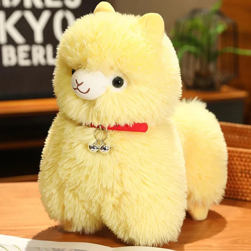 Adorable Fluffy Alpaca and Llama Plush Toys with Charming Bells