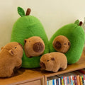 Adorable Fluffy Avocado Capybara Plush Toy