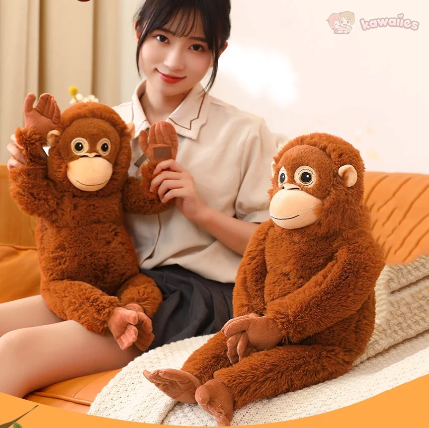 Adorable Fluffy Baby Orangutan Monkey Plush Toy