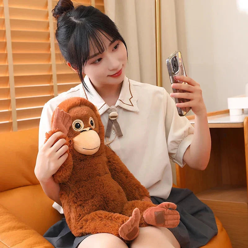 Adorable Fluffy Baby Orangutan Monkey Plush Toy