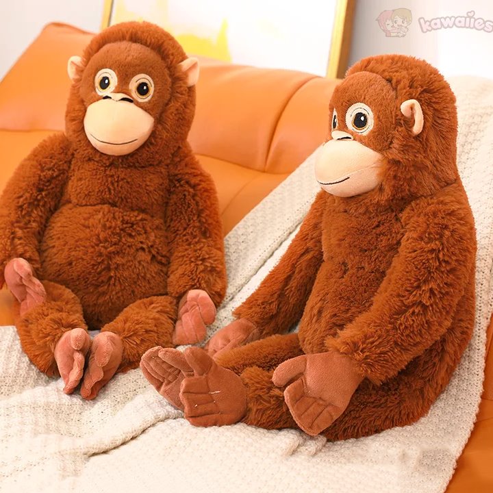 Adorable Fluffy Baby Orangutan Monkey Plush Toy
