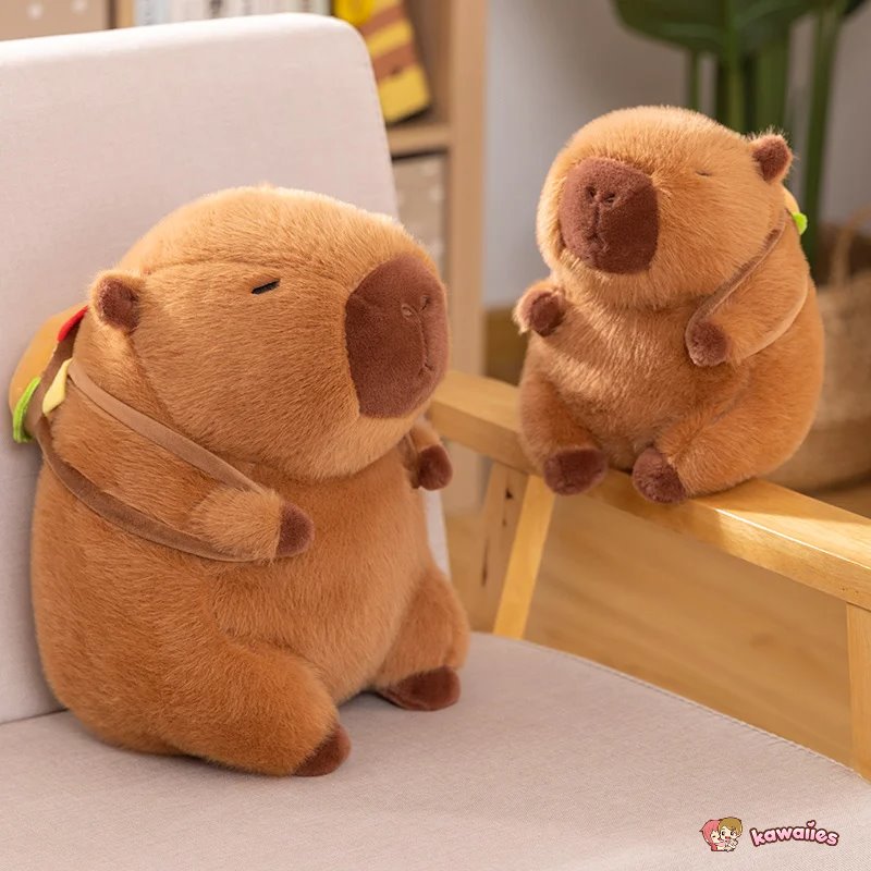 Delightful Fluffy Capybara Burger Bag Plush Toys
