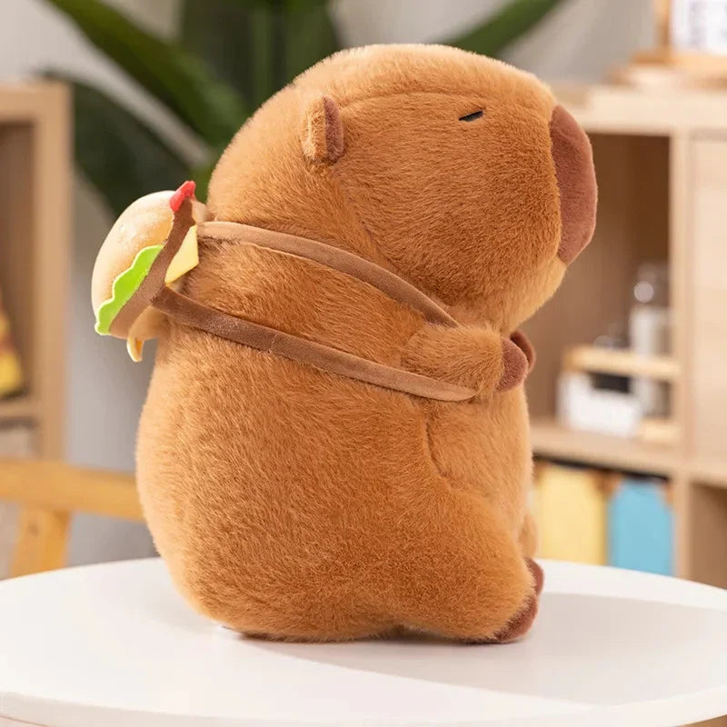 Adorably Fluffy Capybara Burger Plush Bags