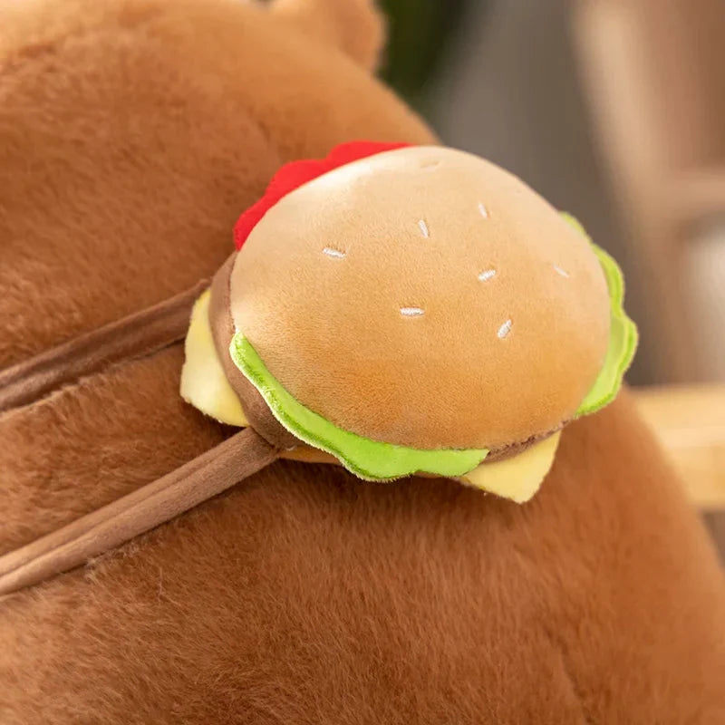 Adorably Fluffy Capybara Burger Plush Bags