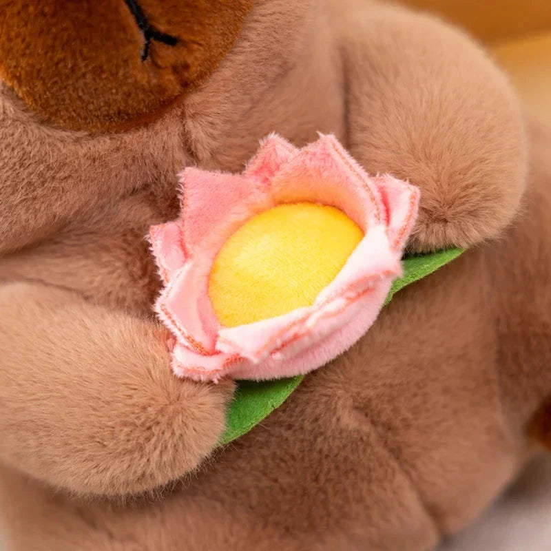 Adorable Fluffy Capybara and Monkey Plush Toy Friends