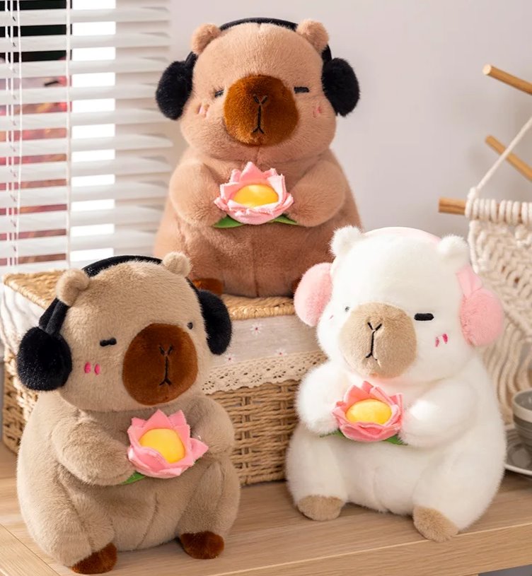 Adorable Fluffy Capybara and Monkey Plushie Friends