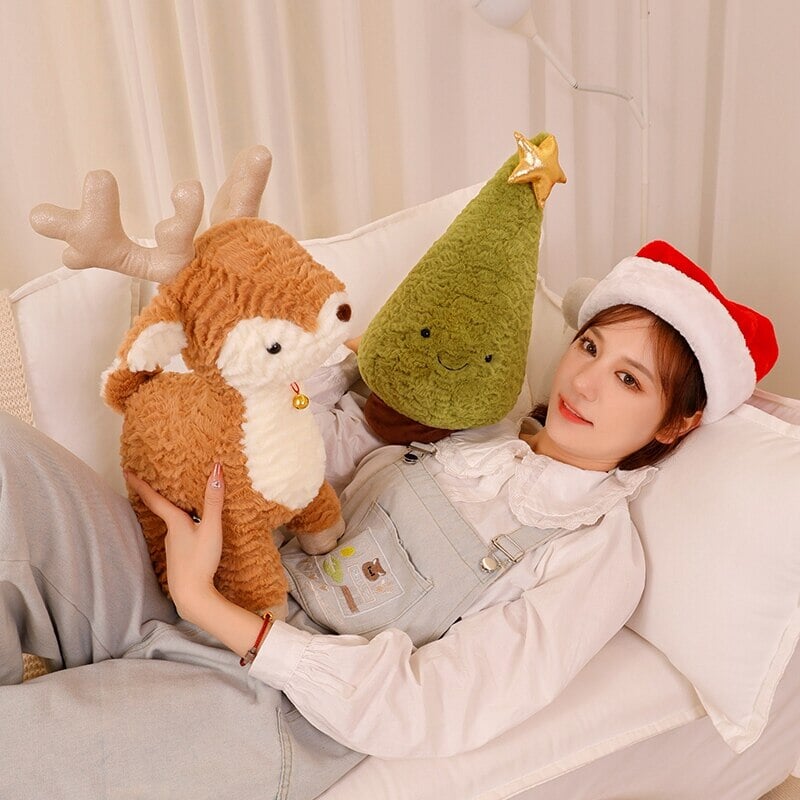 Adorable Fluffy Reindeer Plushie for Your Christmas Tree