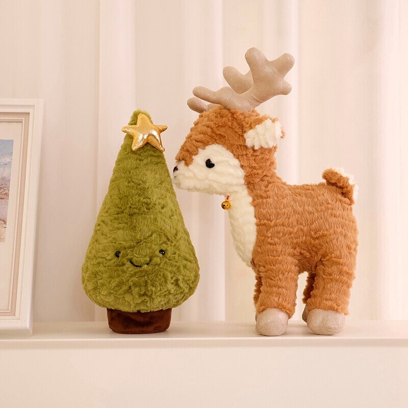 Adorable Fluffy Reindeer Plushie for a Cozy Christmas Tree!