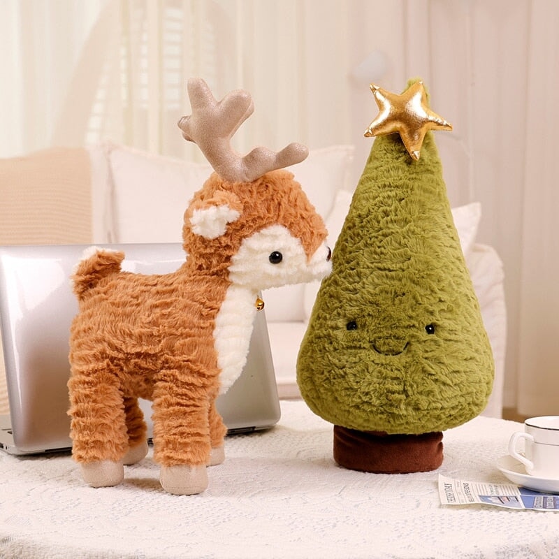 Adorable Fluffy Reindeer Plushie for a Cozy Christmas Tree!