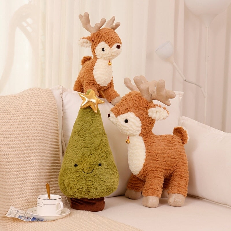 Adorable Fluffy Reindeer Plushie for Your Christmas Tree
