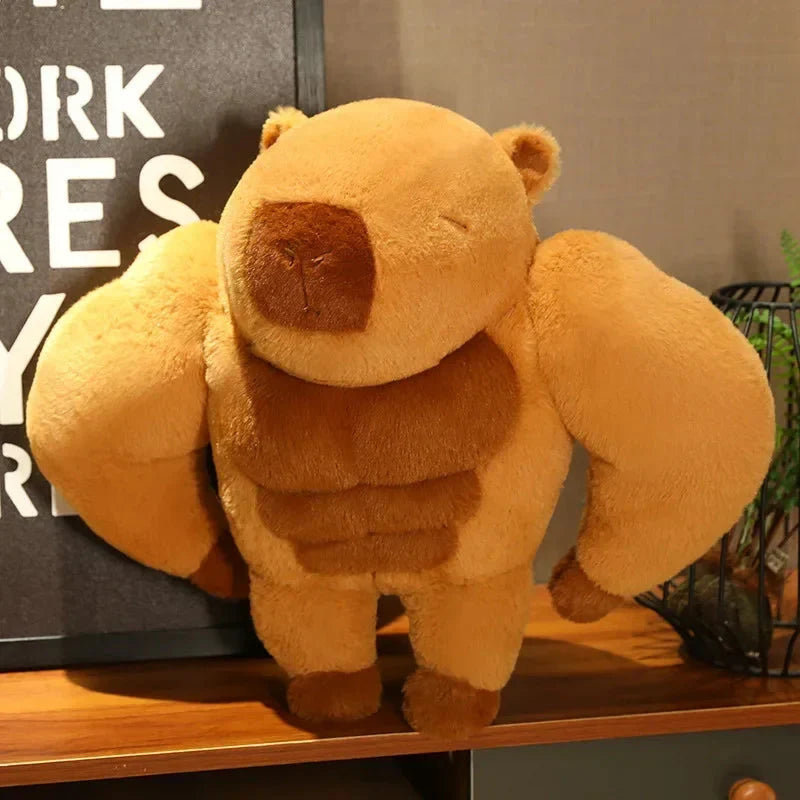 Adorably Fluffy Muscular Capybara Plush Toy