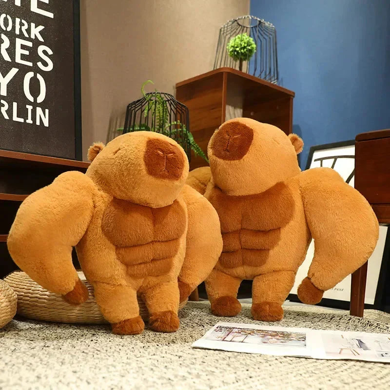 Adorably Fluffy Muscular Capybara Plush Toy